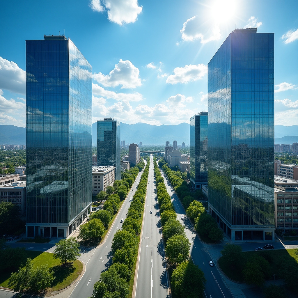 Вид на деловой центр Алматы